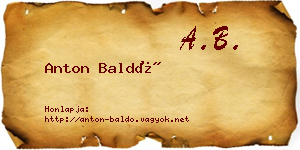 Anton Baldó névjegykártya